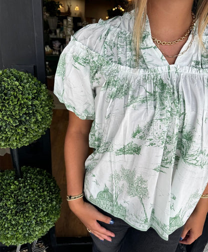 Classic Charm Toile Top(Buy 2 Free Shipping)