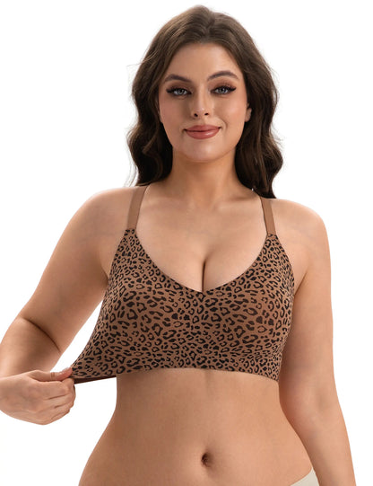 Women Lace Jelly Bra Bralettes Pullover Bra Seamless Wireless Deep V Racerback Bra