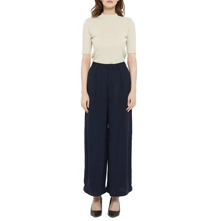 Women High Waist Casual Wide Leg Trousers