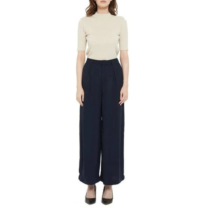 Women High Waist Casual Wide Leg Trousers