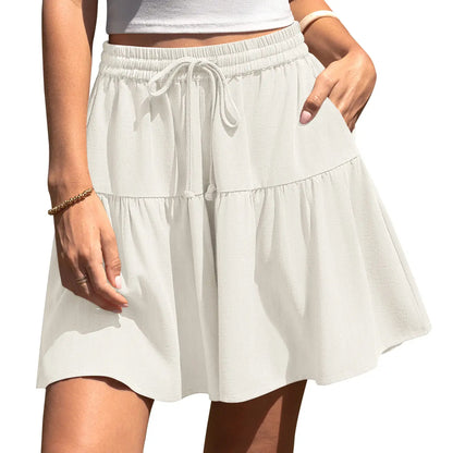 ⏰Hot Sale-Women's High Waist Drawstring Tiered Skort