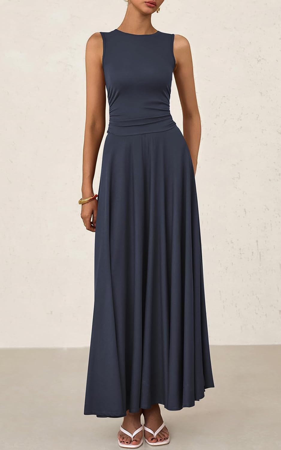 ⏰Hot Sale-Women's Casual Sleeveless Crewneck Aline Maxi Dress