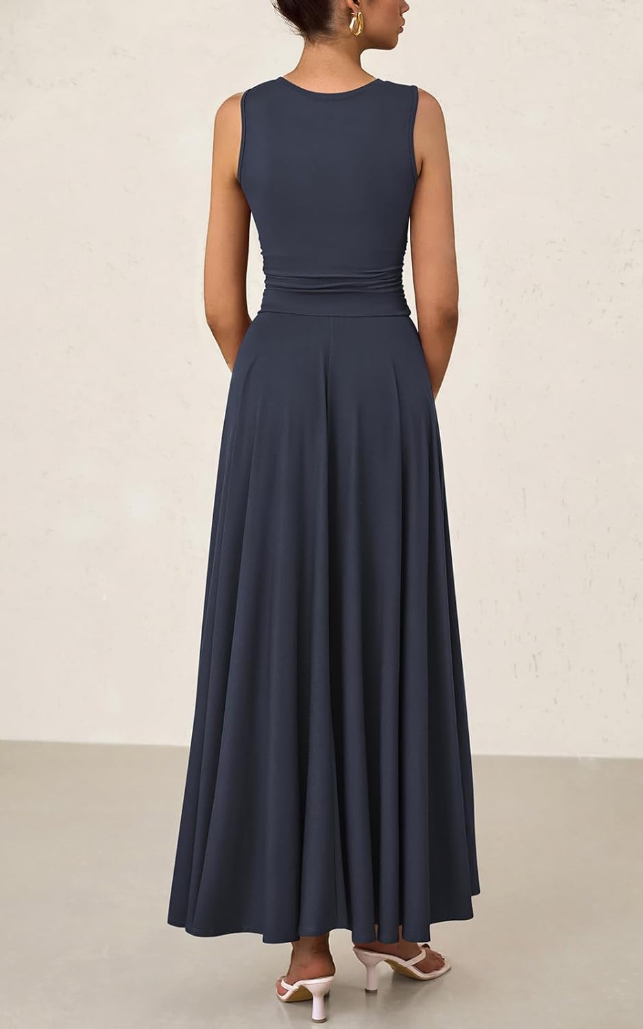 ⏰Hot Sale-Women's Casual Sleeveless Crewneck Aline Maxi Dress