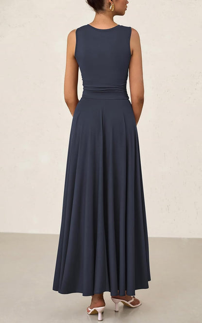 ⏰Hot Sale-Women's Casual Sleeveless Crewneck Aline Maxi Dress