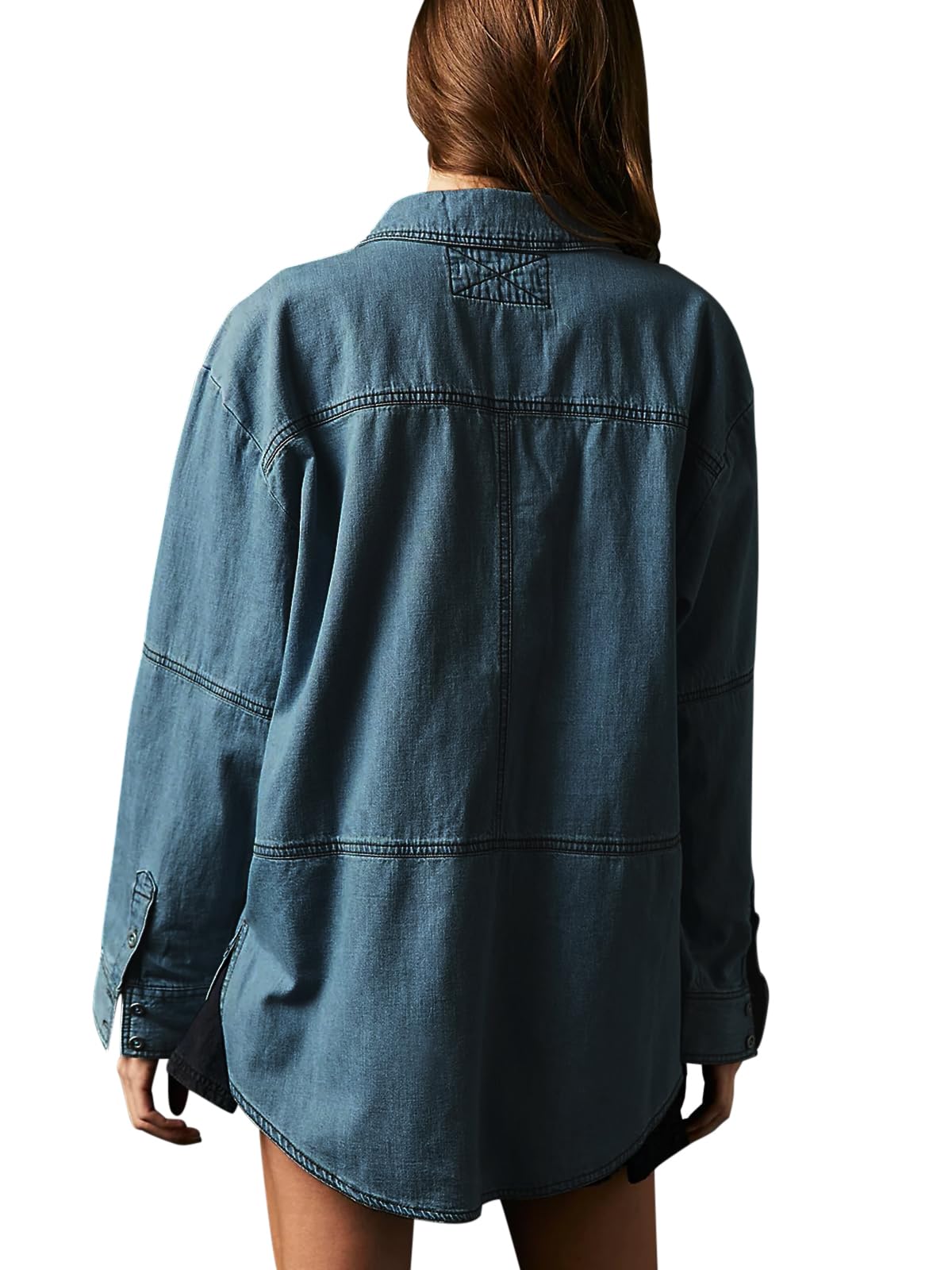 Women's Denim V-Neck Pullover Shirt (BUY 2 10% OFF)