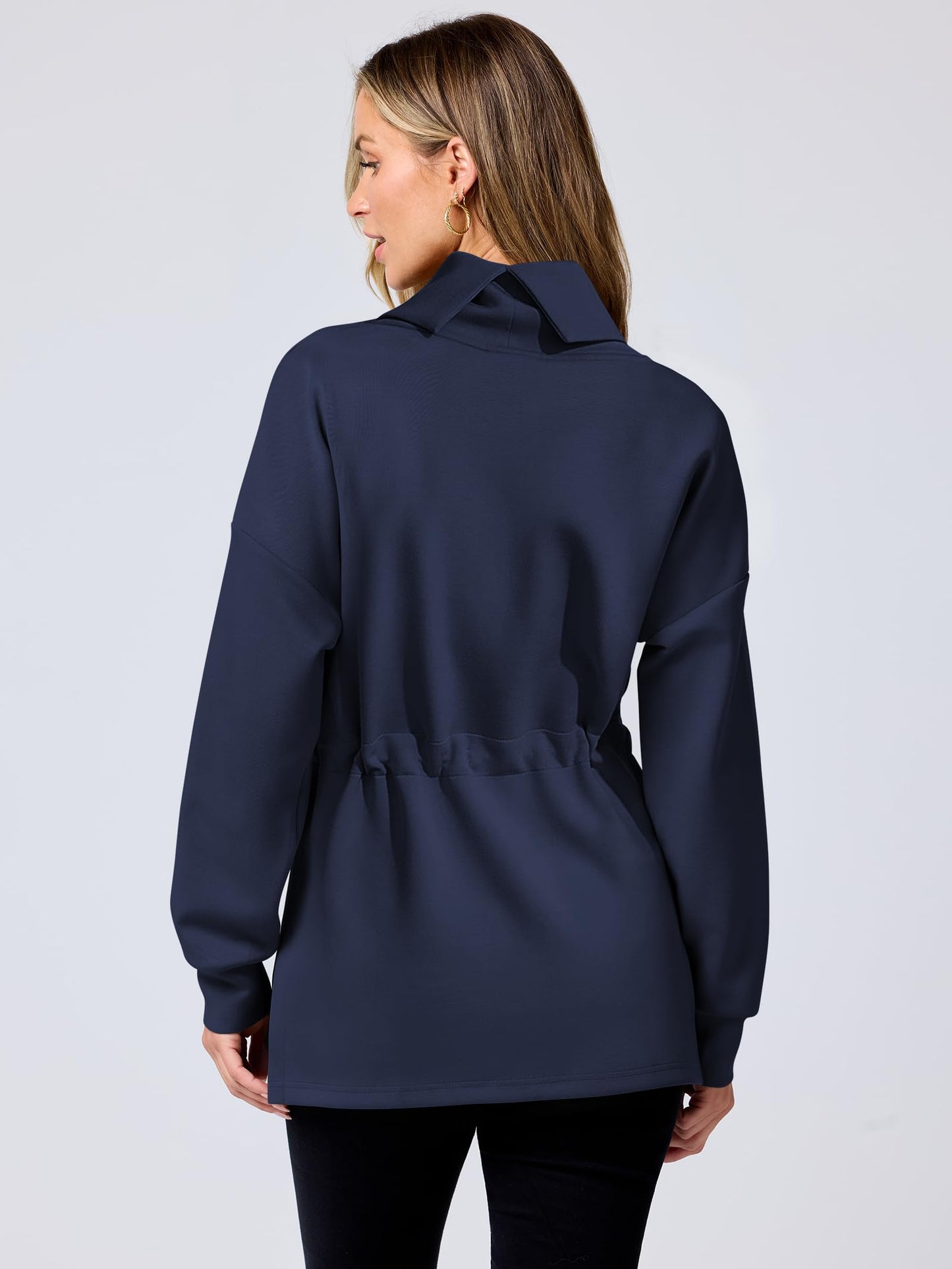 Women's Turtleneck Drawstring Waist Pullover Tops (Buy 2 Free Shipping)