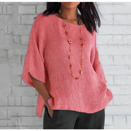 🔥Spring 2024 Fashion Solid Color Cotton Linen Top (BUY 2 FREE SHIPPING)