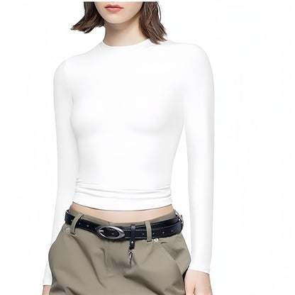 🔥HOT SALE-Women's Long Sleeve T-Shirt Crew Neck Slim Fit Top Sexy Basic T-Shirt