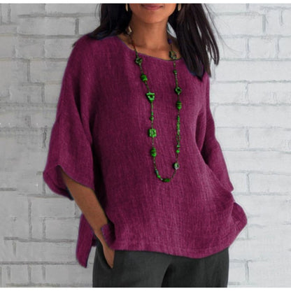 🔥Spring 2024 Fashion Solid Color Cotton Linen Top (BUY 2 FREE SHIPPING)