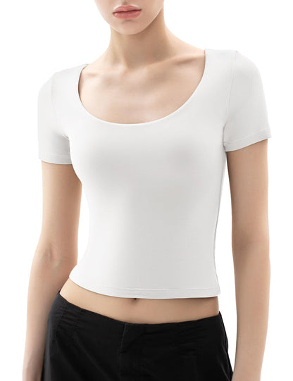 ❤Women's T-Shirt Short Sleeve Scoop Neck Fashion Slim Fit T-Shirt (BUY 2 FREE SHIPPING)