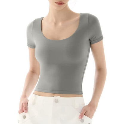 ❤Women's T-Shirt Short Sleeve Scoop Neck Fashion Slim Fit T-Shirt (BUY 2 FREE SHIPPING)