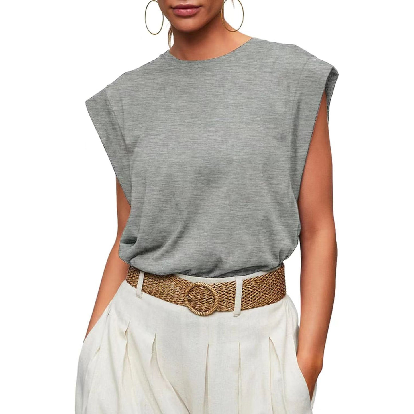 Women's Basic Fashion Casual Vest T-Shirt