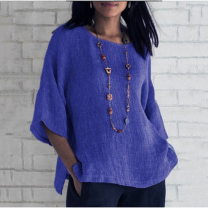 🔥Spring 2024 Fashion Solid Color Cotton Linen Top (BUY 2 FREE SHIPPING)