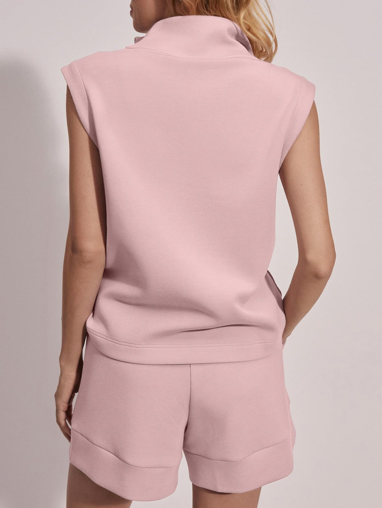 ✨Women's Half Zip Air Essentials Sleeveless Two Piece Short Sets