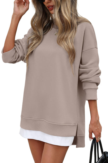 ⏰Hot Sale-Fall Casual Long Sleeve Side Slit Tunic Top