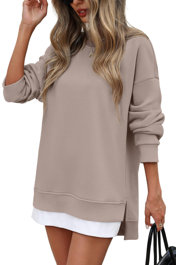 ⏰Hot Sale-Fall Casual Long Sleeve Side Slit Tunic Top
