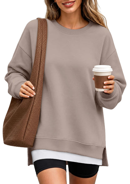 ⏰Hot Sale-Fall Casual Long Sleeve Side Slit Tunic Top