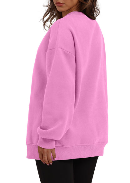 ⏰Hot Sale-Women's Oversized Crew Neck Fleece Sweatshirt with Pockets