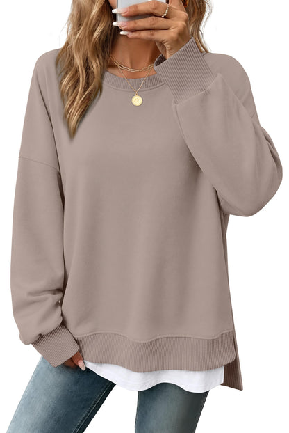 ⏰Hot Sale-Fall Casual Long Sleeve Side Slit Tunic Top