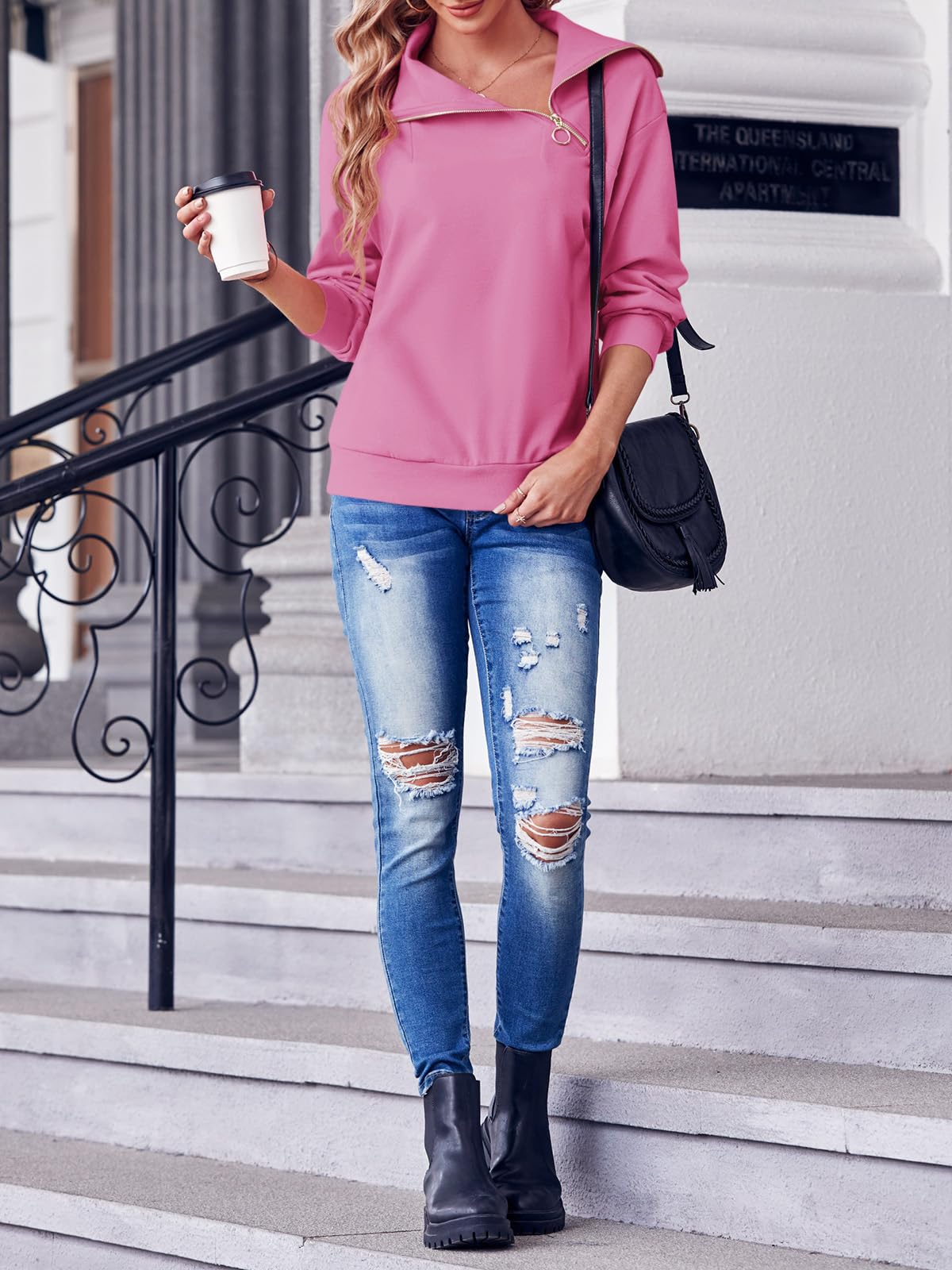 Women's Turtleneck Zipper Sweatshirt