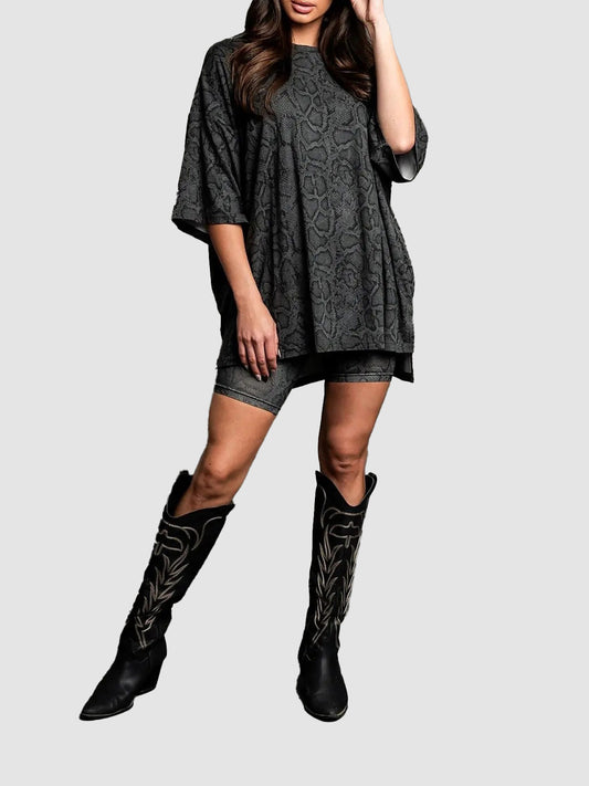 2 Piece Sets for Women Summer - Oversized T-Shirt and Biker Shorts Lounge Sets