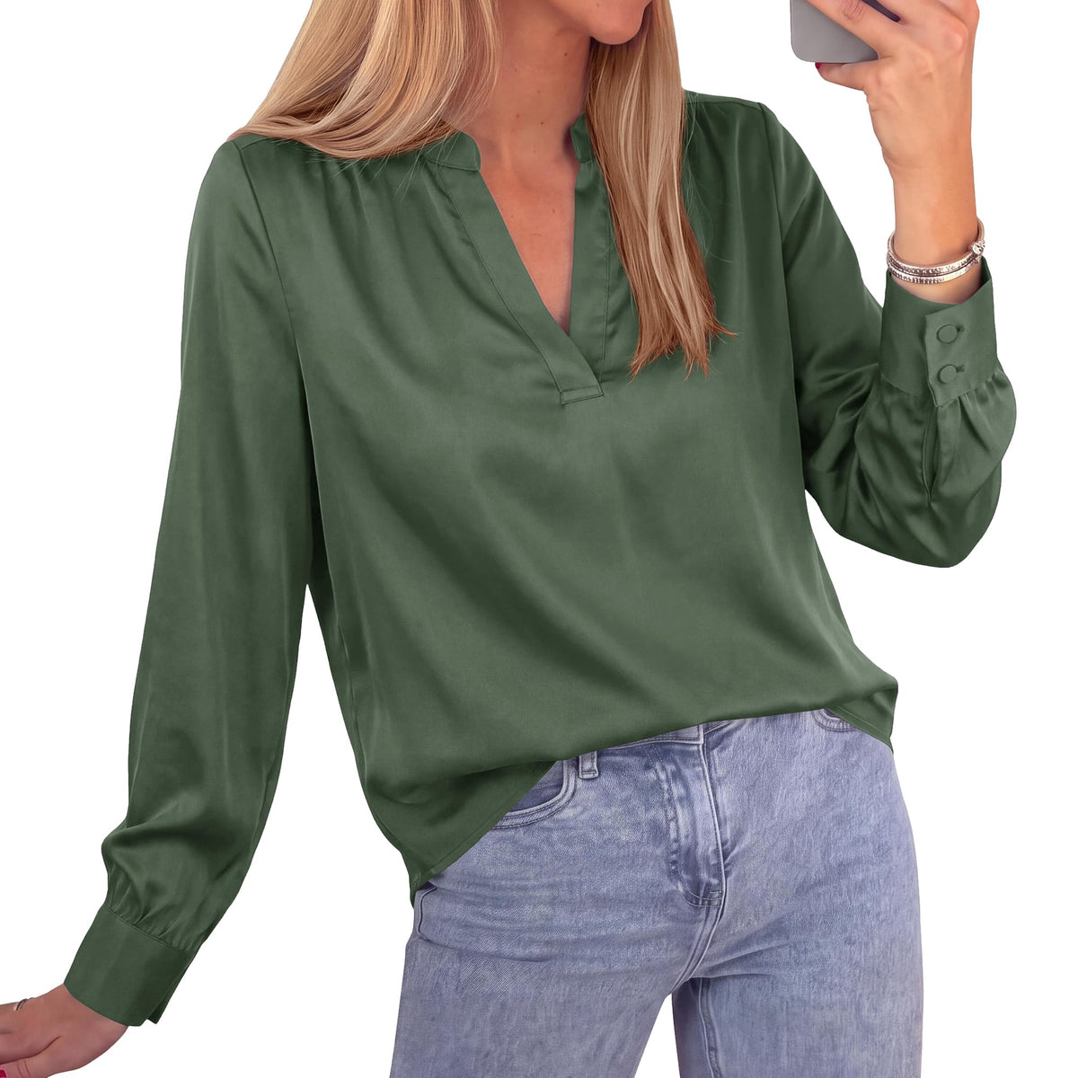 Women Dressy Casual Work Fall Long Sleeve Shirts