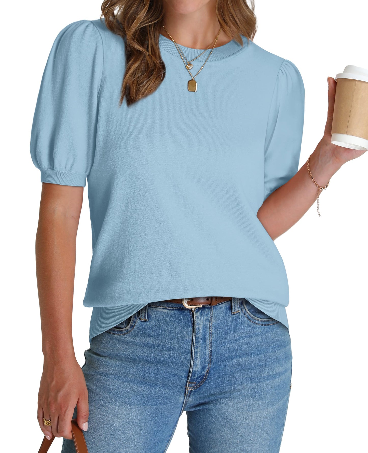 ✨Women's Lightweight Puff Short Sleeve Sweater