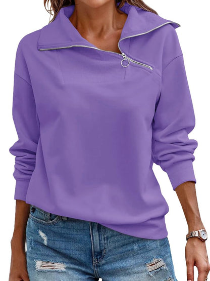Women's Turtleneck Zipper Sweatshirt