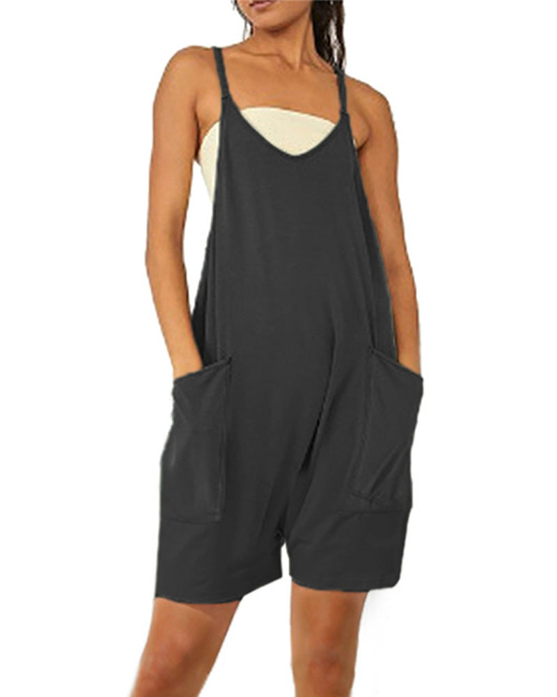 Sleeveless Romper with Pockets