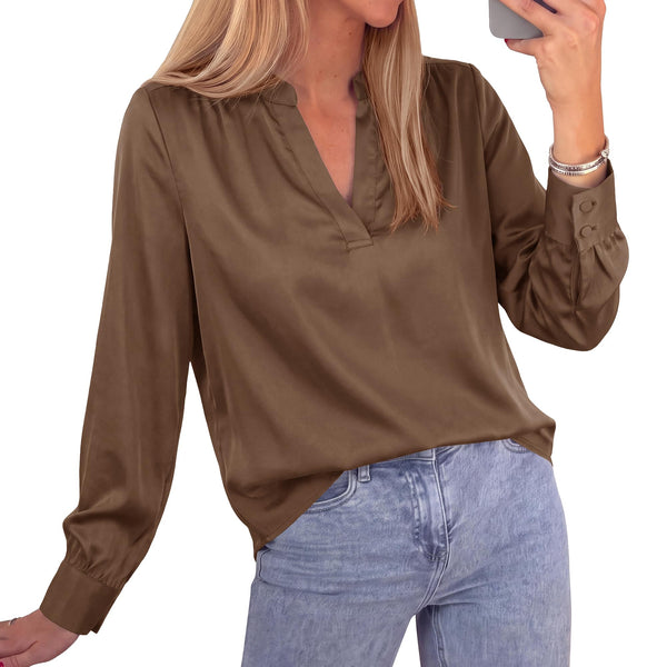 Women Dressy Casual Work Fall Long Sleeve Shirts