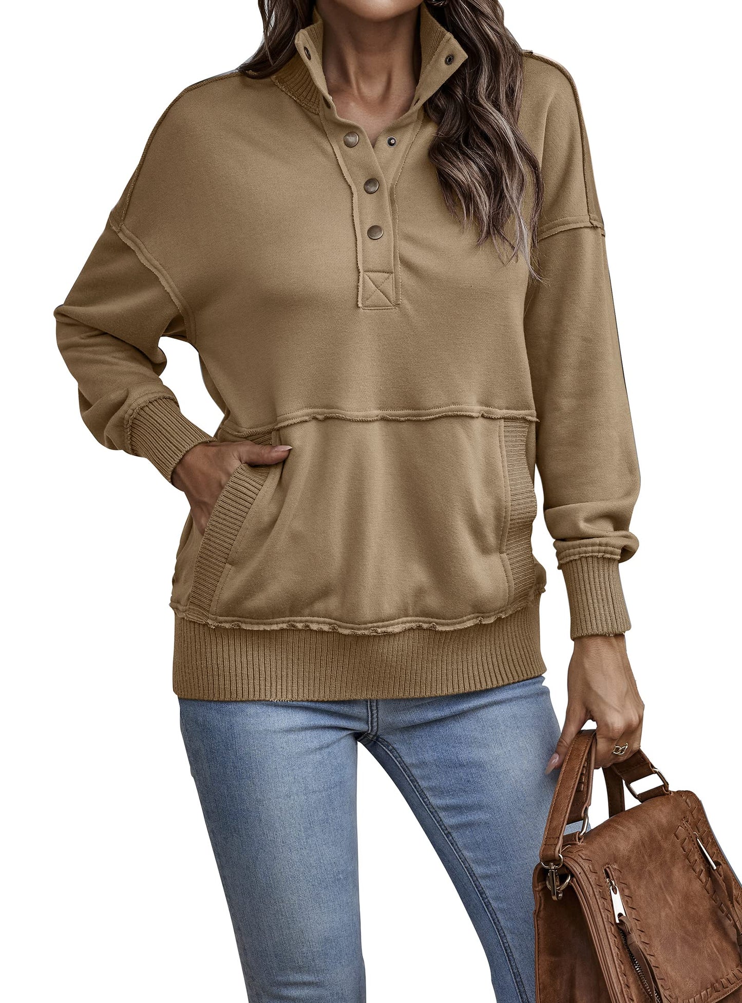 Autumn Womens Casual Button Loose Pullover Tops(Buy 2 Free Shipping)