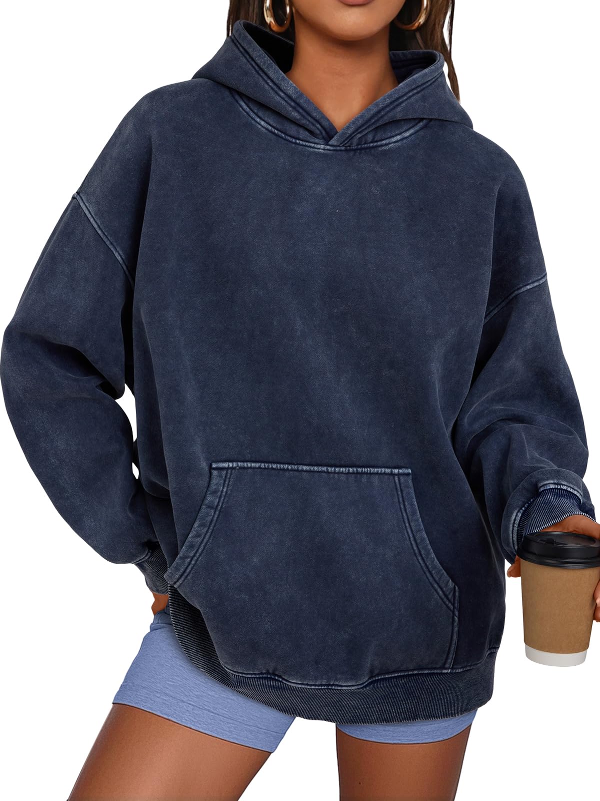 ✨Unisex Casual Oversized Acid Wash Tops Hoodie Pullover