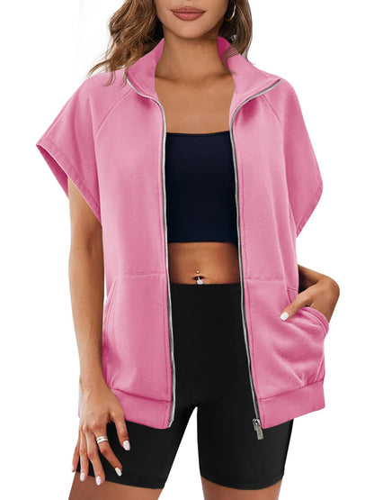Womens Zip Up Sweatshirts Sleeveless Oversized Sweatshirt(Buy 2 Free Shipping)