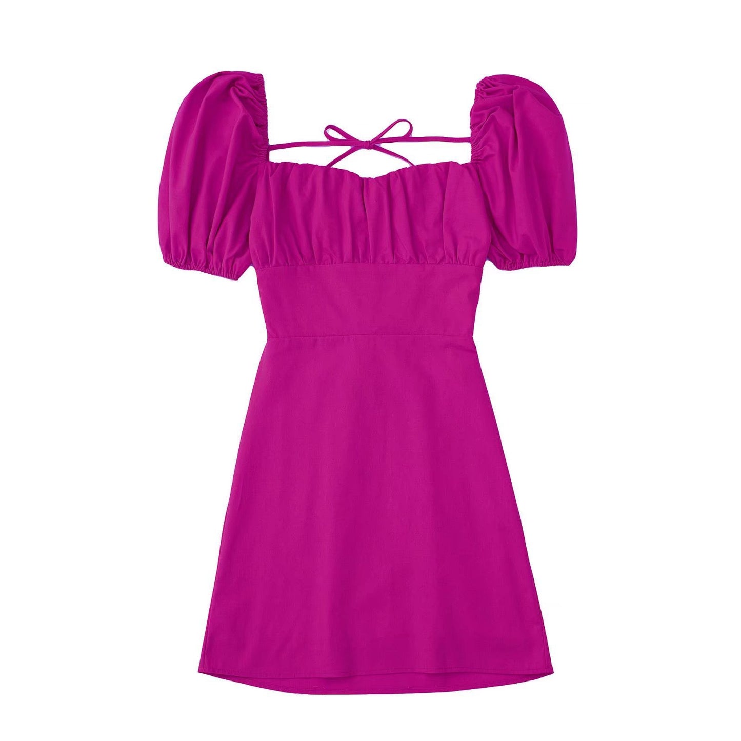 Dreamy spring dress with puff sleeves