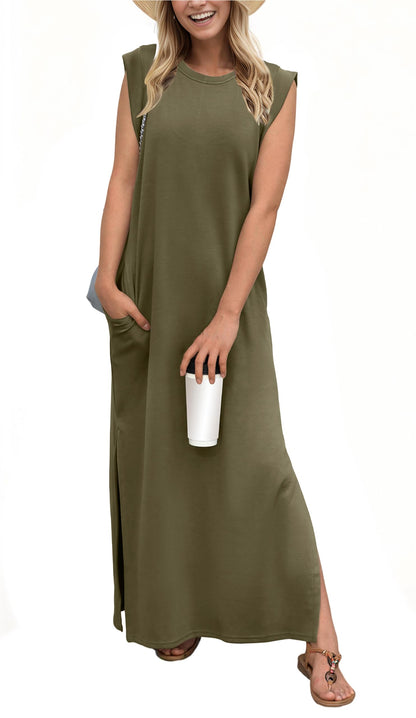 💃Women's Casual Loose Split Wrinkle-Free Maxi Dress (Buy 2 Free Shipping)