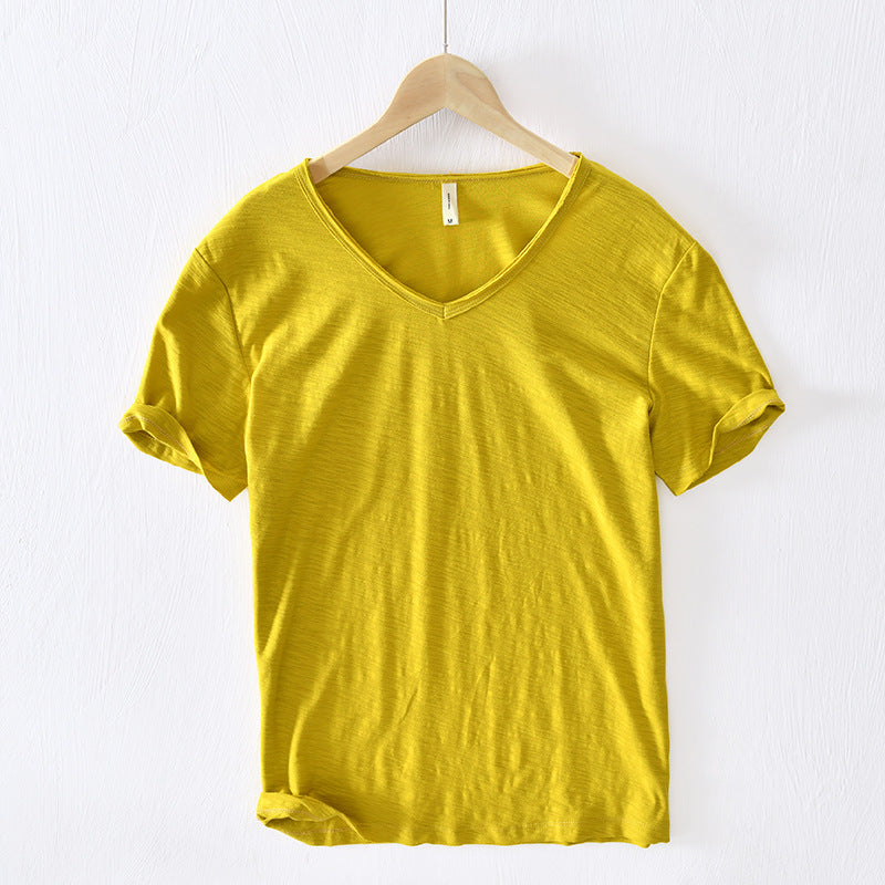 Breathable Solid Color Short Sleeves