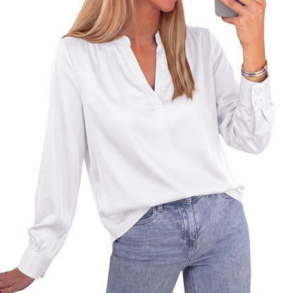 Women Dressy Casual Work Fall Long Sleeve Shirts