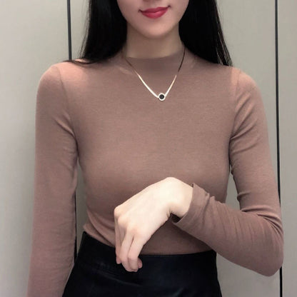 Off-Season Special Promotion 50% OFF 🔥Women's Mock Neck Turtleneck Shirt Long Sleeve  Tee Tops