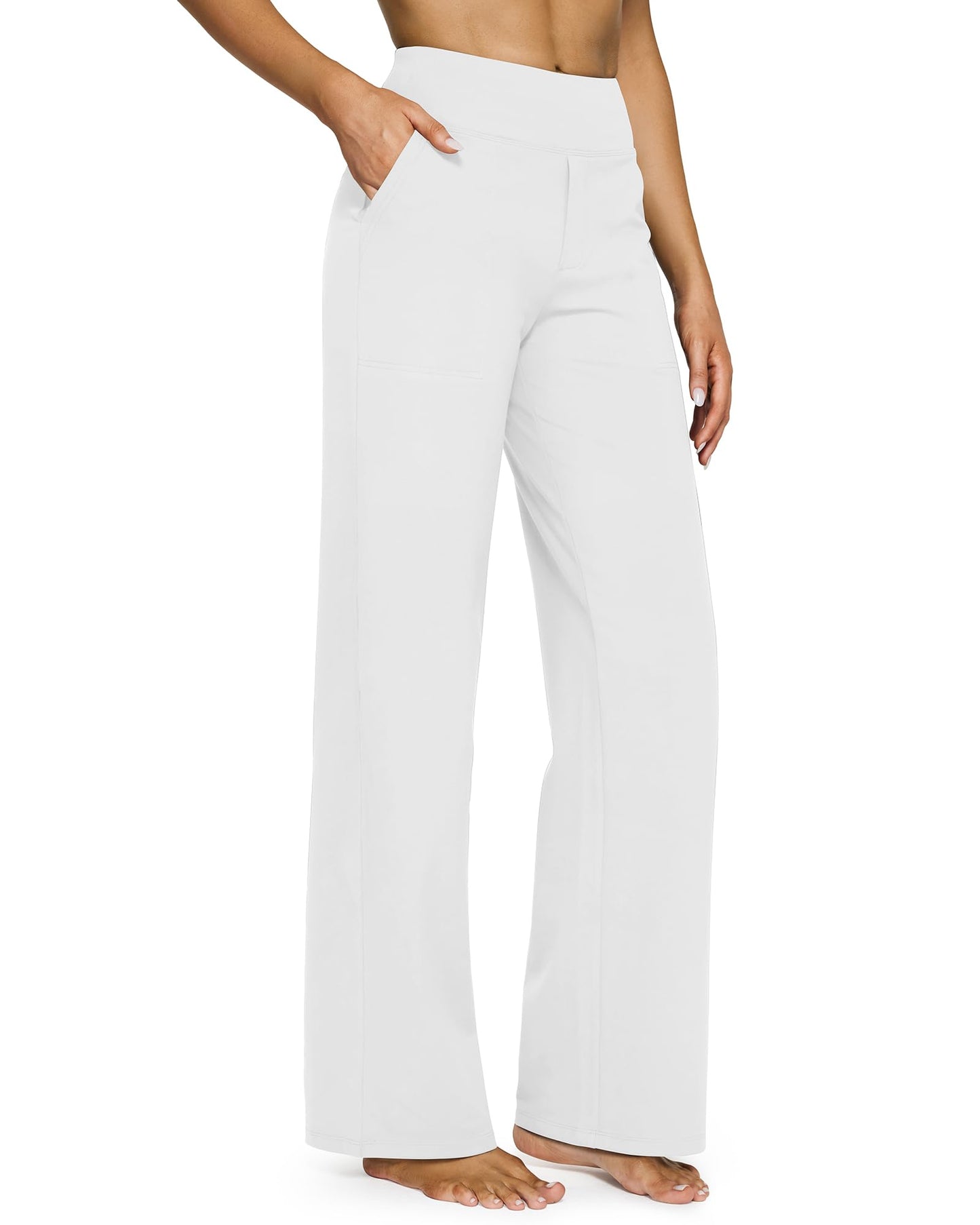 Yoga Pants Women Wide Leg High Waist Pants with Pockets