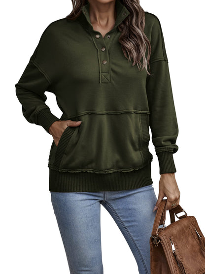 Autumn Womens Casual Button Loose Pullover Tops(Buy 2 Free Shipping)