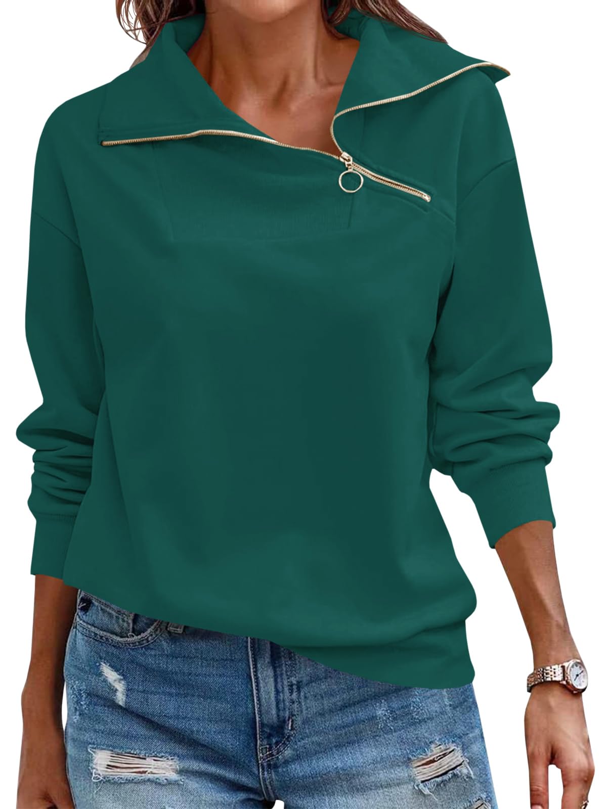 Women's Turtleneck Zipper Sweatshirt