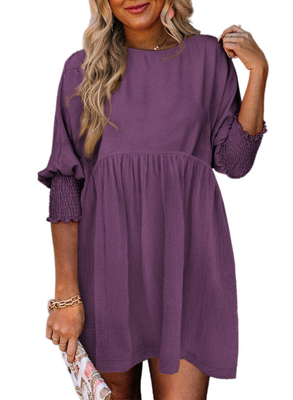 ✨2025 New Women's Casual Short Sleeve Crew Neck Flowy Swing Tunic Dress