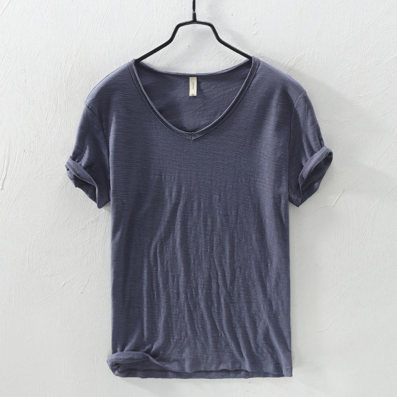 Breathable Solid Color Short Sleeves