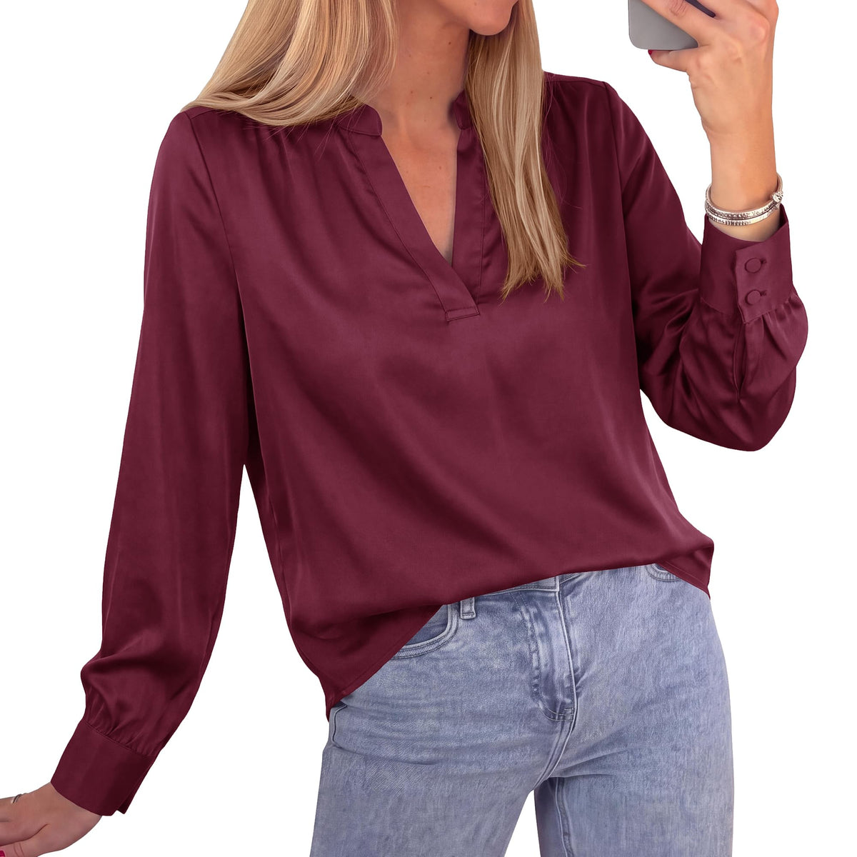 Women Dressy Casual Work Fall Long Sleeve Shirts