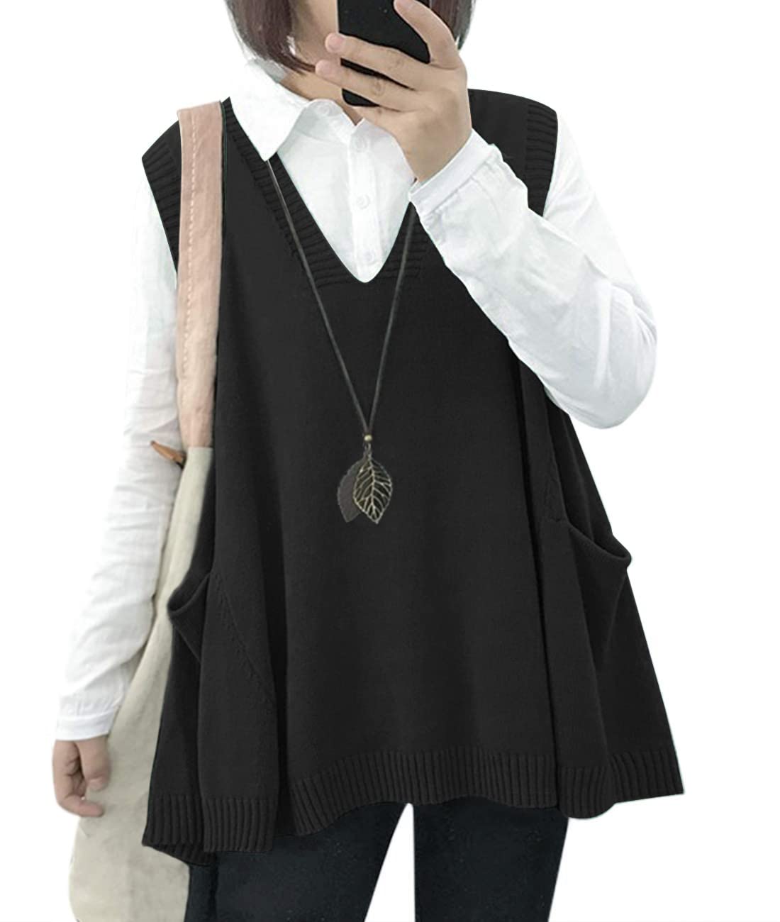 Hot Sale Women's Loose Swing Cute Oversized Knit Sweater Vest(buy 2 10% OFF)