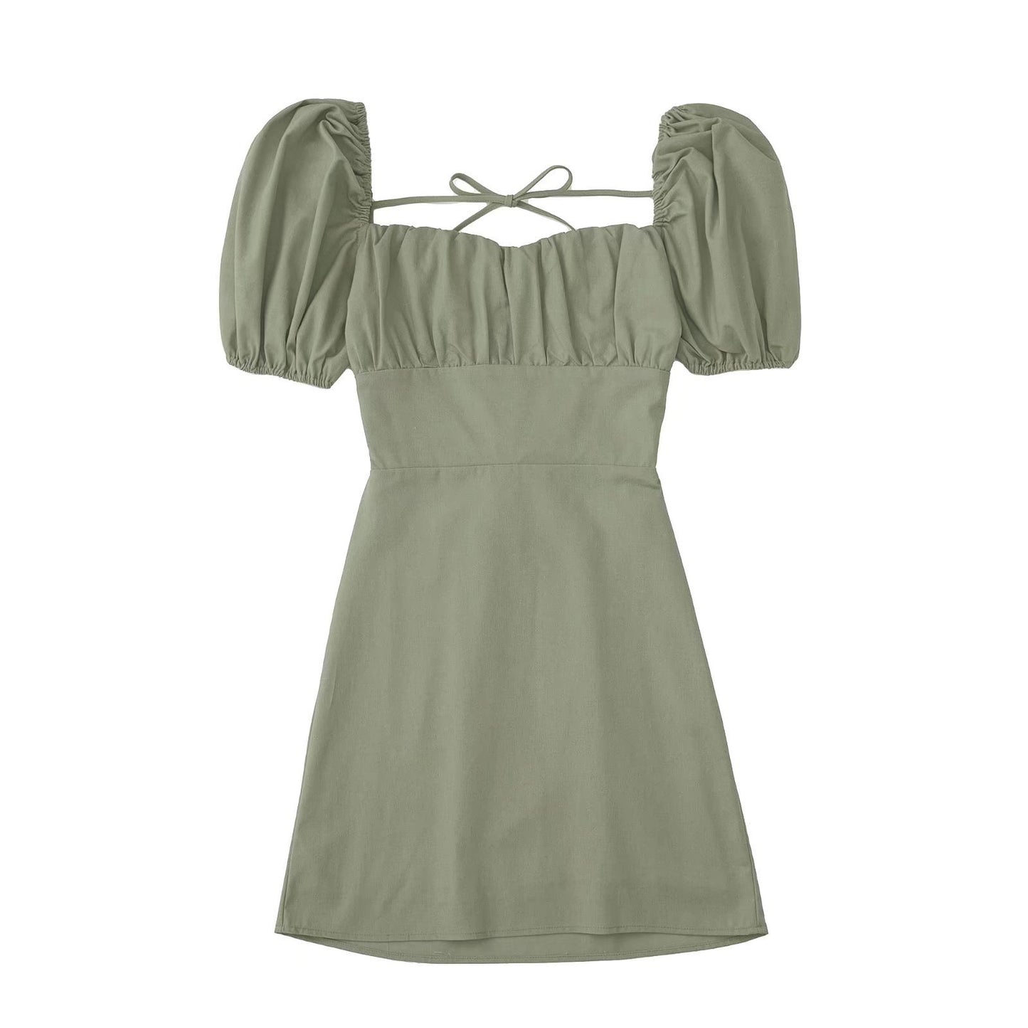 Dreamy spring dress with puff sleeves