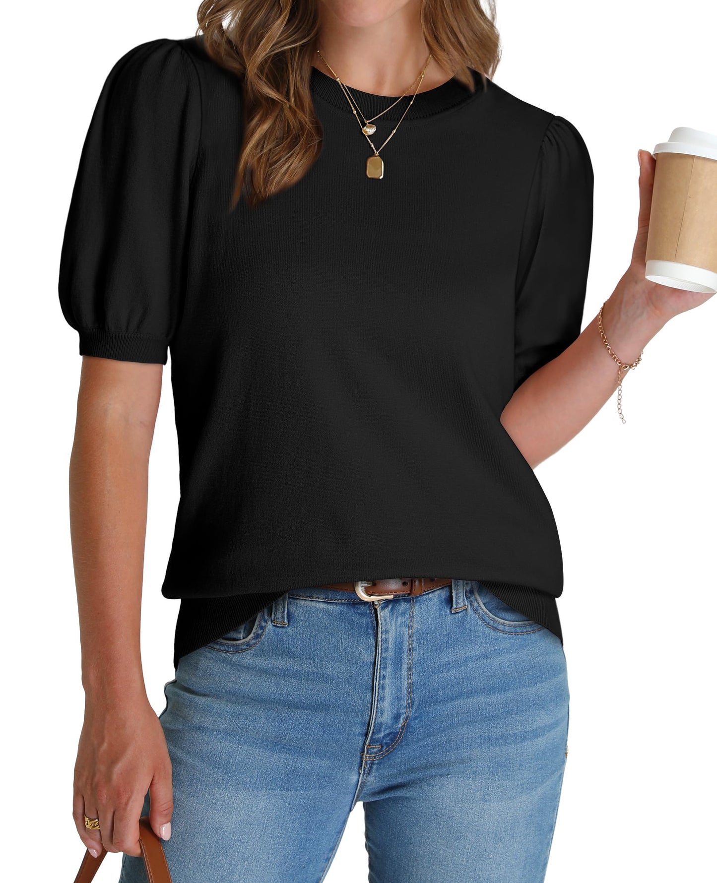 ✨Women's Lightweight Puff Short Sleeve Sweater