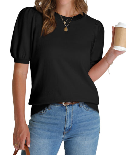 ✨Women's Lightweight Puff Short Sleeve Sweater