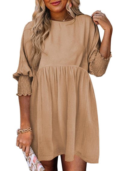 ✨2025 New Women's Casual Short Sleeve Crew Neck Flowy Swing Tunic Dress