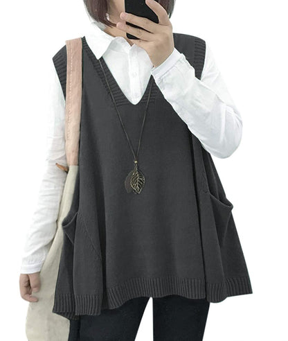 Hot Sale Women's Loose Swing Cute Oversized Knit Sweater Vest(buy 2 10% OFF)